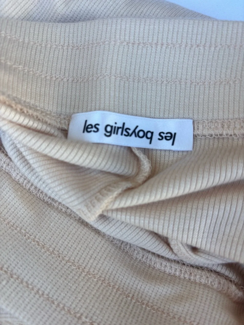 Les Girls Les Boys Fine Ribbed Pants Lounge Cream - Picture 6 of 10